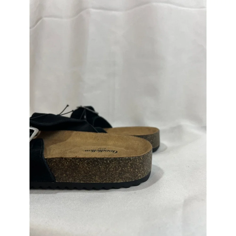 Goodfellow & Co Mens Black Two Strap Buckle Slide Sandals Size 11 New